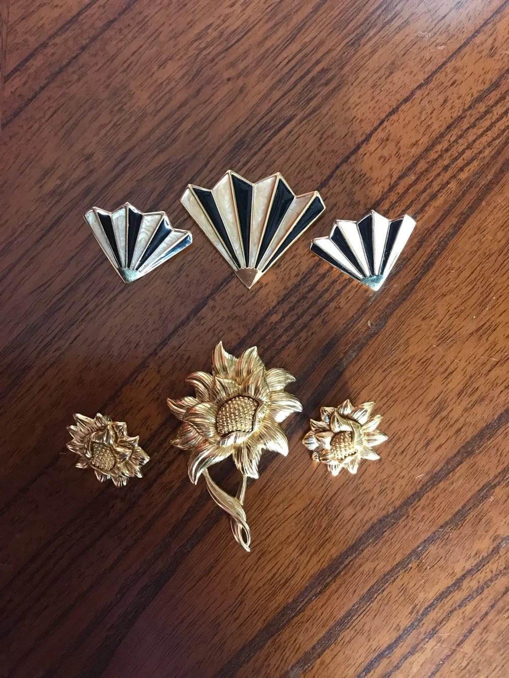 Vintage Monet 1950s-1960s Two Pin & Earring Sets